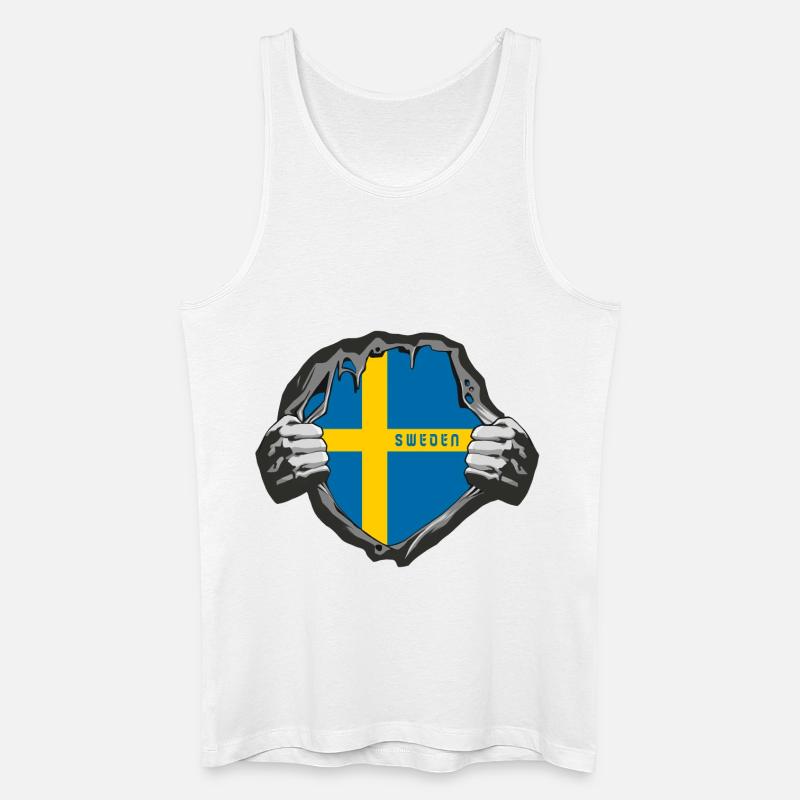 Schweden Flaggen Design - Männer Bio Tank Top - Weiß