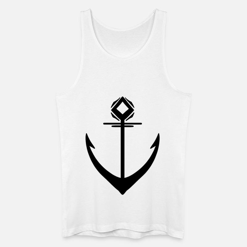 Anker Schwarz - Männer Bio Tank Top - Weiß
