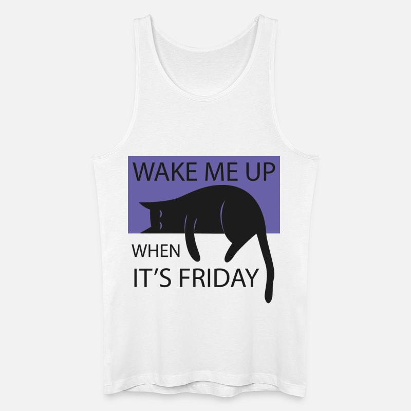 Wake me up when it's friday! - Männer Bio Tank Top - Weiß