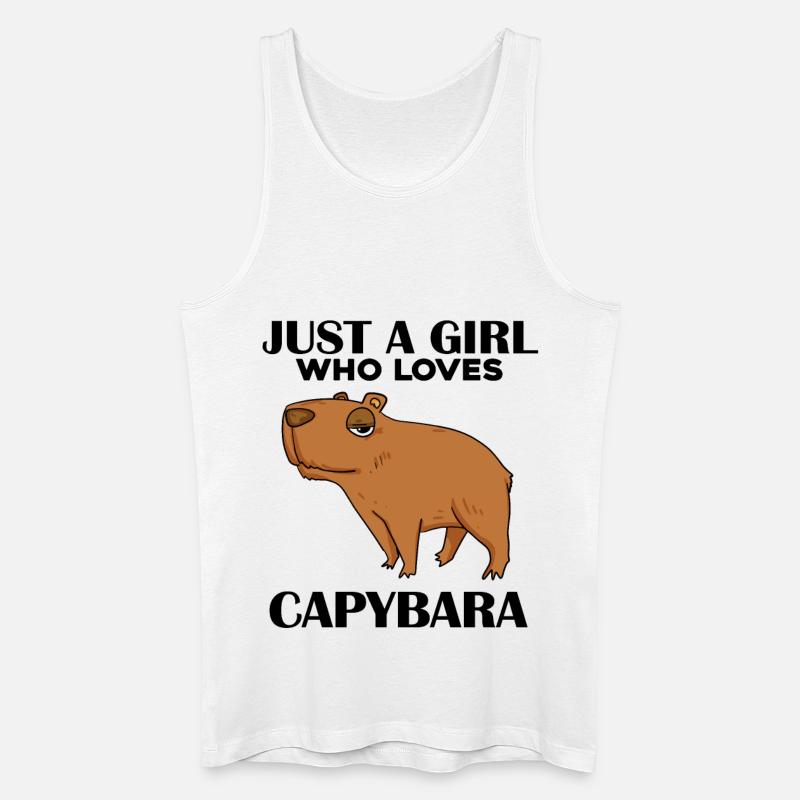 Capybara Mädchen Spruch - Männer Bio Tank Top - Weiß