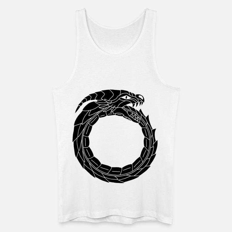 Verschlingender Schwarzer Drache - Männer Bio Tank Top - Weiß