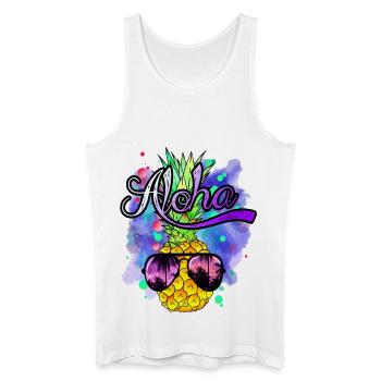 Aloha ananas coloré frais - Débardeur bio Homme - blanc - Devant
