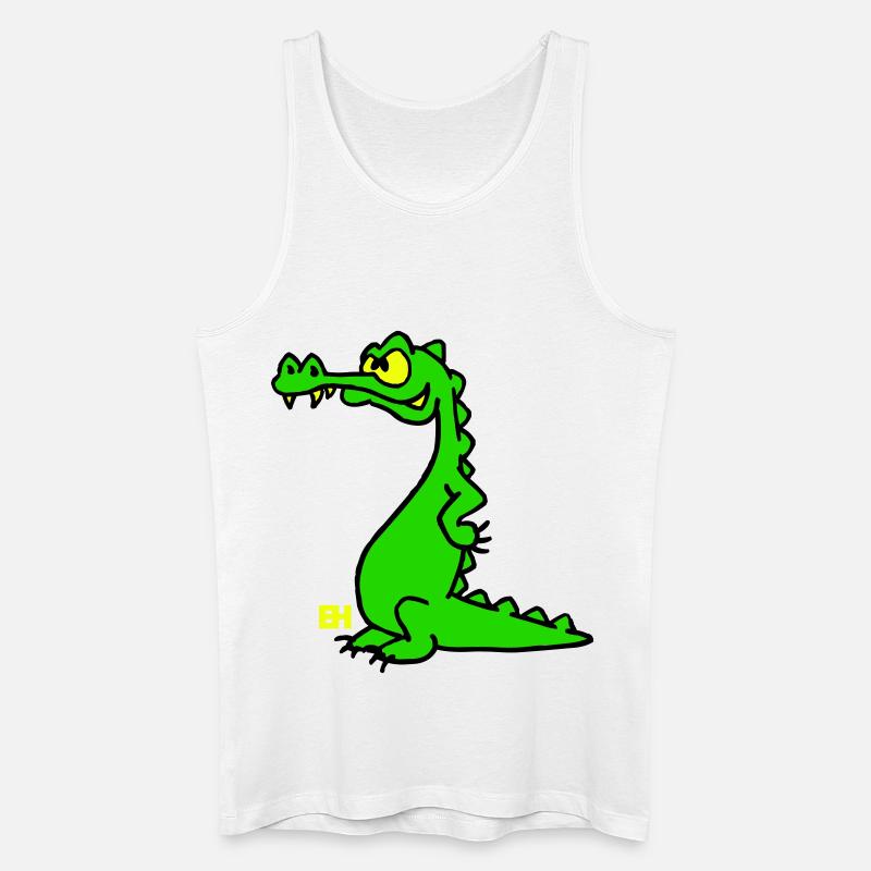 Smiling Crocodile, dreifarbiges Design - Männer Bio Tank Top - Weiß