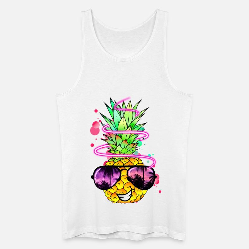 Ananas cool bunt spritzig - Männer Bio Tank Top - Weiß