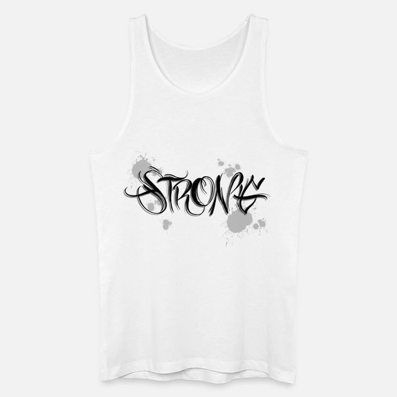 Stark Strong Motivation Graffiti - Männer Bio Tank Top - Weiß