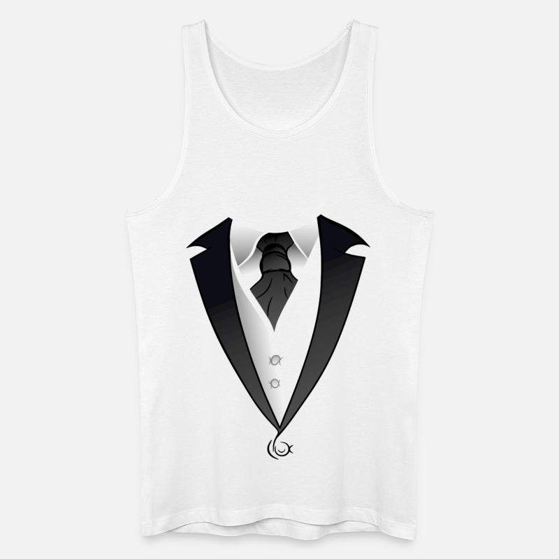 Anzug Smoking Kostüm - Männer Bio Tank Top - Weiß