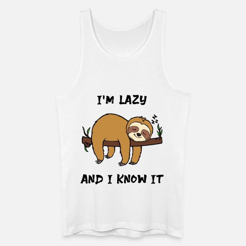 Faultier Faul Tier Schlafen Statement Urwald - Männer Bio Tank Top - Weiß