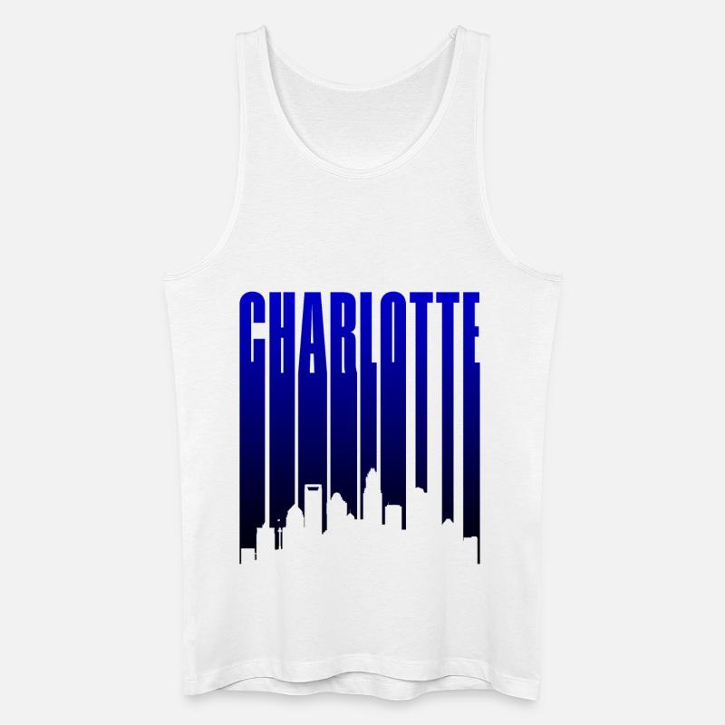 Charlotte Skyline Blau Gradient - Männer Bio Tank Top - Weiß
