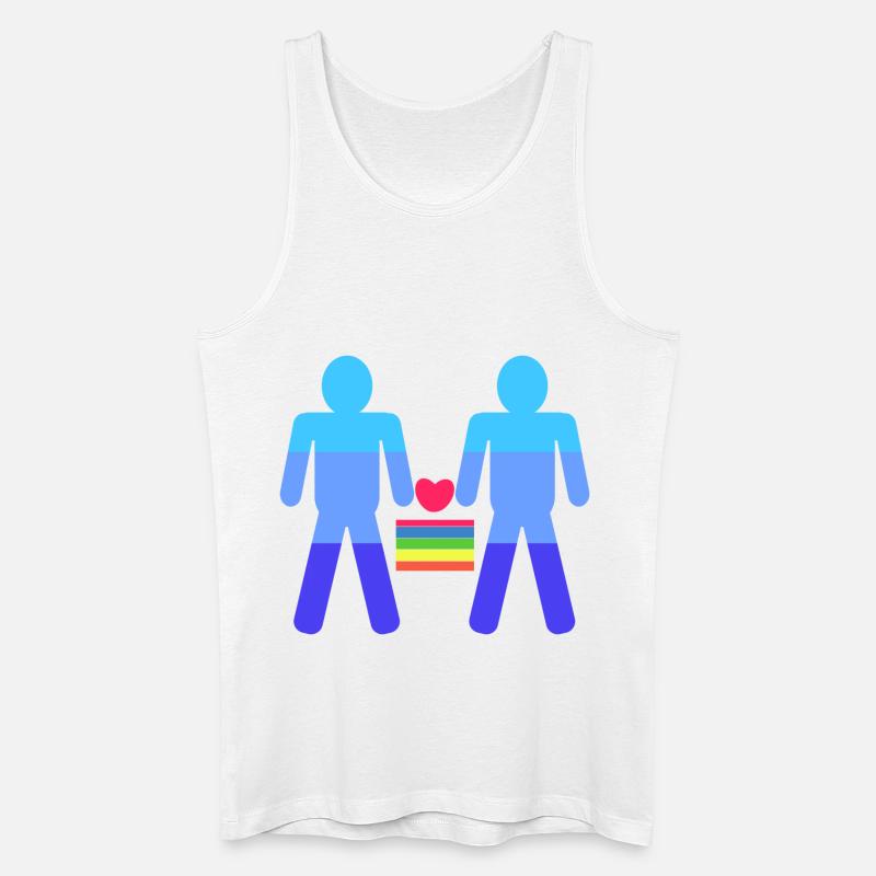 Herz Lgbt Gleichgeschlechtliche Ehe Regenbogen - Männer Bio Tank Top - Weiß