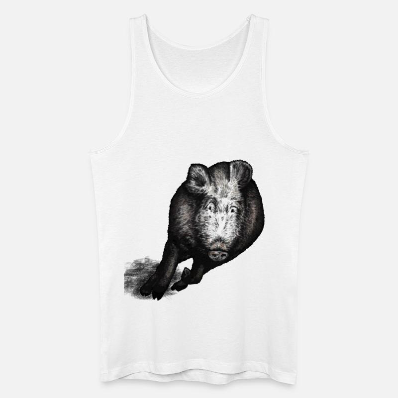 Wildschwein im Galopp - Männer Bio Tank Top - Weiß