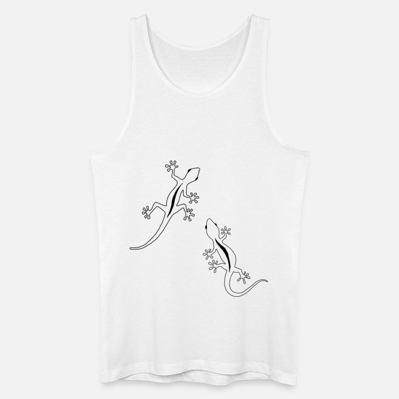 Zwei Eidechsen - Männer Bio Tank Top - Weiß