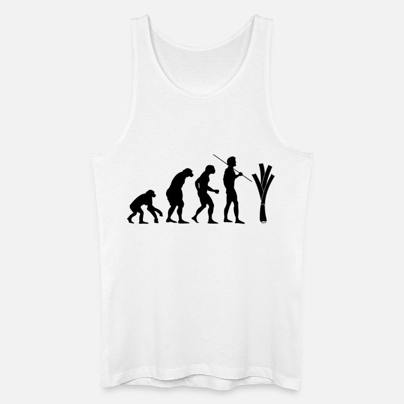Evolution des Lauchs - Männer Bio Tank Top - Weiß