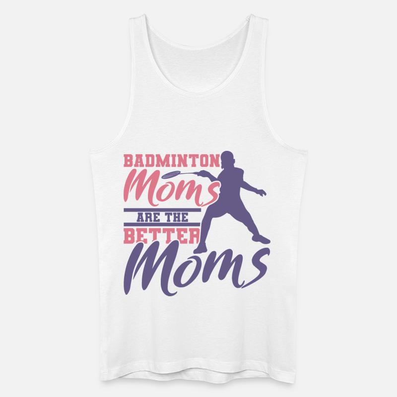 Lustige Badminton Mutter - Männer Bio Tank Top - Weiß