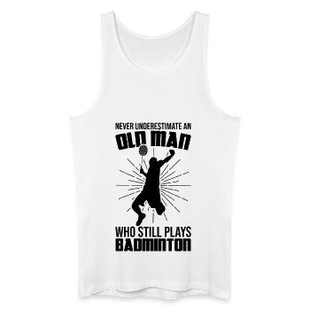 Alter Badmintonspieler - Männer Bio Tank Top - Weiß - Vorne