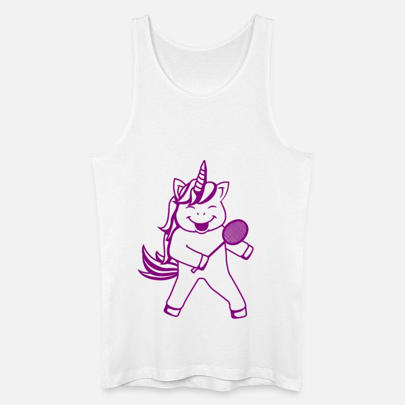 Badmintonspieler Einhorn - Männer Bio Tank Top - Weiß