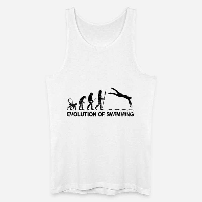 Schwimmer Evolution - Männer Bio Tank Top - Weiß