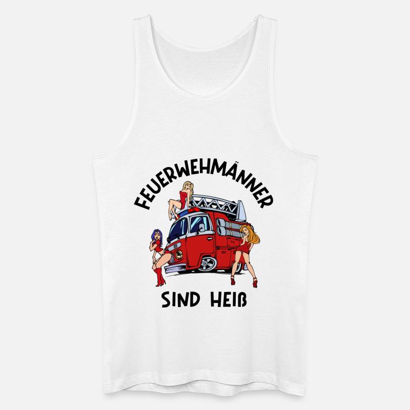 Feuerwehr Brandschutz Lebensretter Statement - Männer Bio Tank Top - Weiß