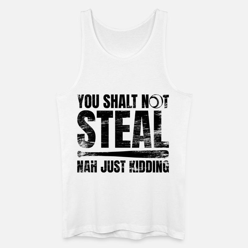 Baseball Du sollst nicht stehlen - Männer Bio Tank Top - Weiß