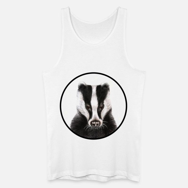 Dachs /Badger mit Logo - Männer Bio Tank Top - Weiß