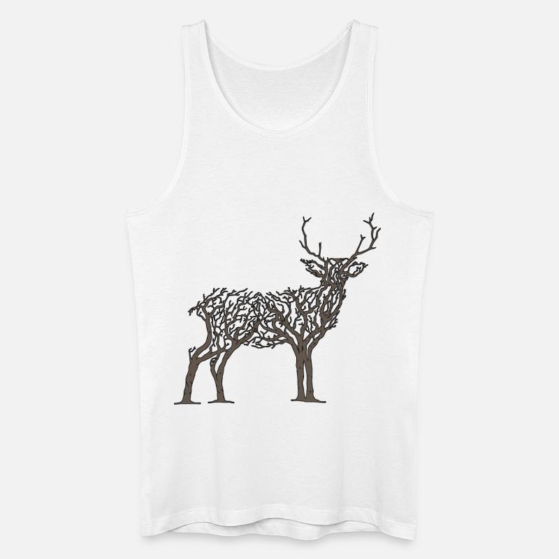 Hirsche in Ästen - Männer Bio Tank Top - Weiß