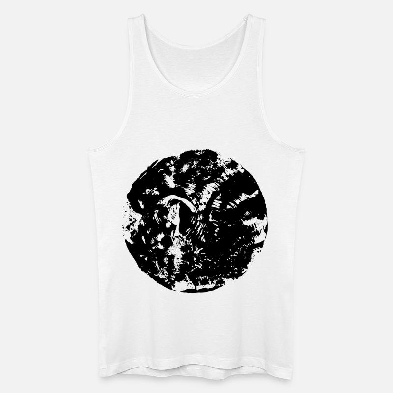 Schwarzer Kreis | Mond - Männer Bio Tank Top - Weiß