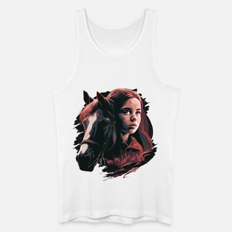 Pferdemädchen - Männer Bio Tank Top - Weiß