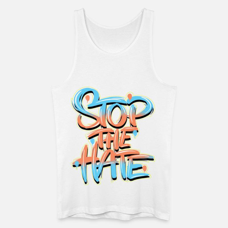 Stop Hate Graffiti - Men’s Organic Tank Top - white