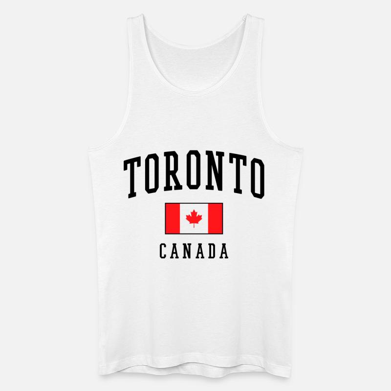 Gaveidé til Toronto Canada Flag Design - Økologisk tanktop til mænd - hvid