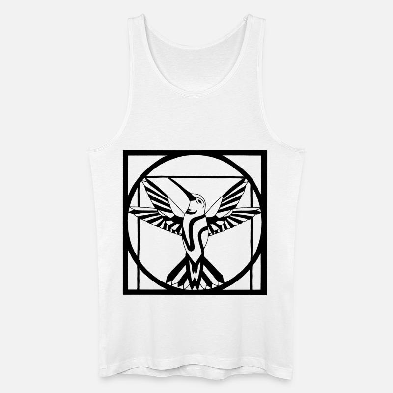 Vitruvianischer schwarzer Vogel - Männer Bio Tank Top - Weiß
