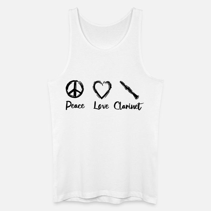 Ich liebe Klarinette - Männer Bio Tank Top - Weiß