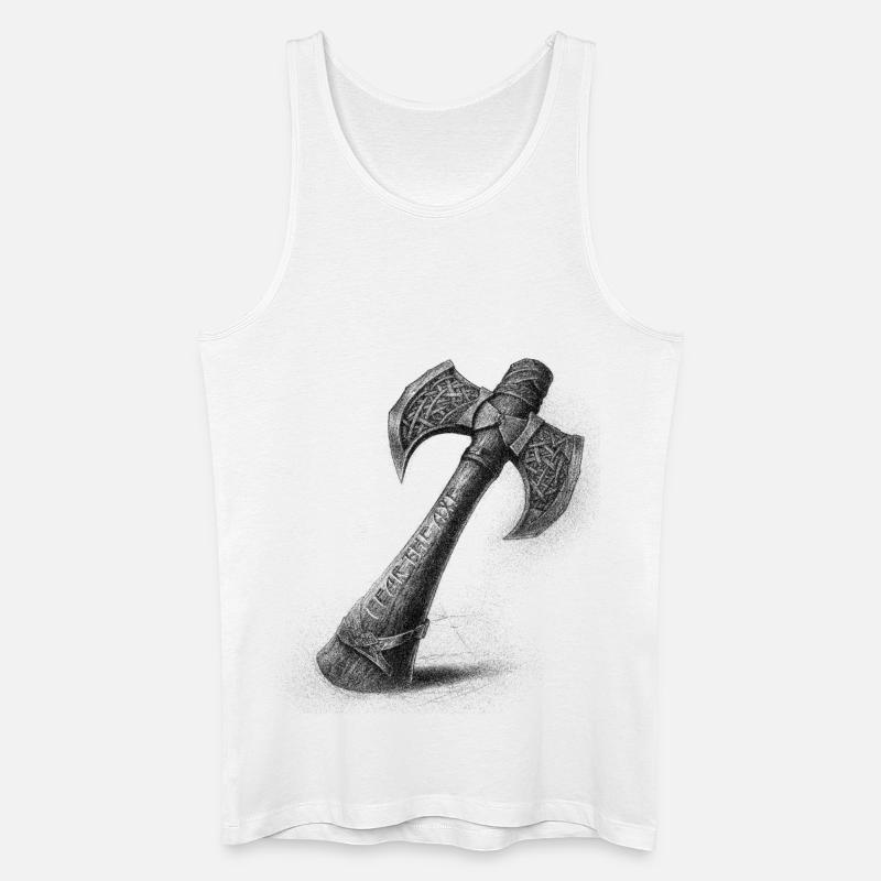 Fear the axe Wikinger Axt - Männer Bio Tank Top - Weiß