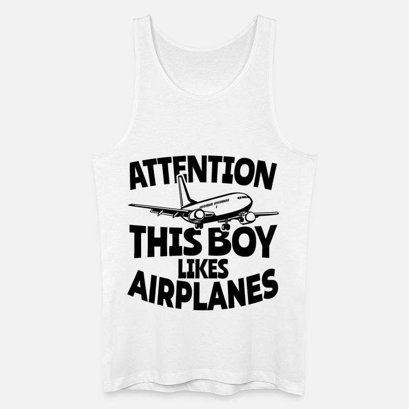 Flugzeug Junge - Männer Bio Tank Top - Weiß