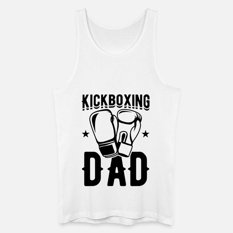 Kickboxer Papa - Männer Bio Tank Top - Weiß