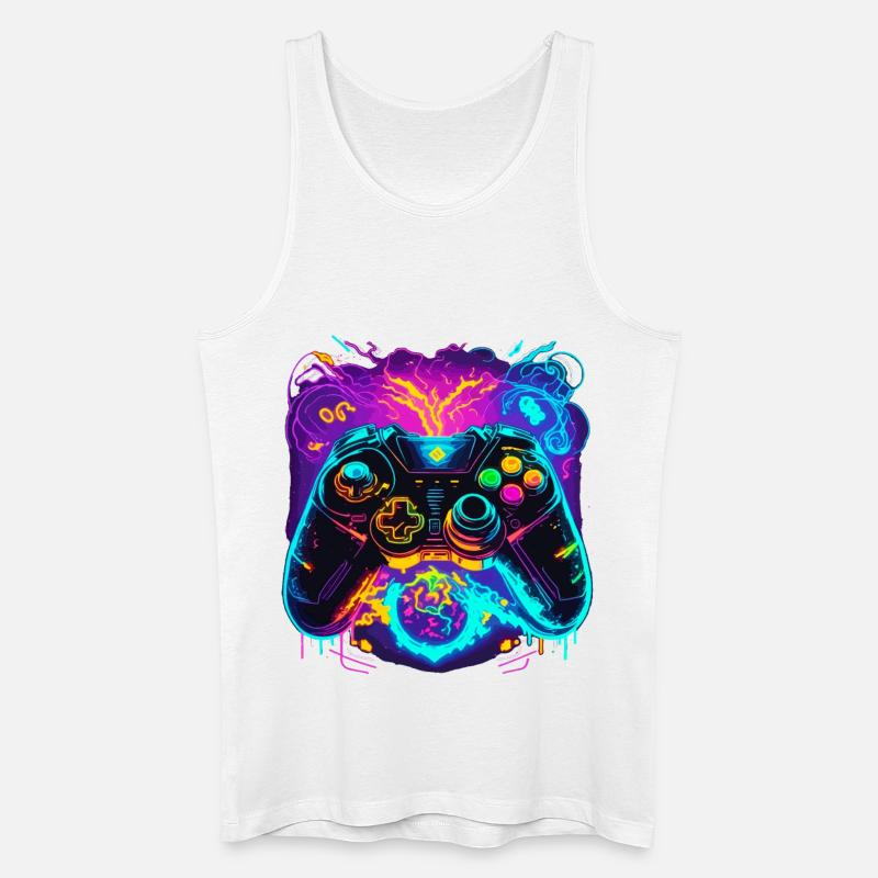 Power Graffiti Gaming Controller - Männer Bio Tank Top - Weiß