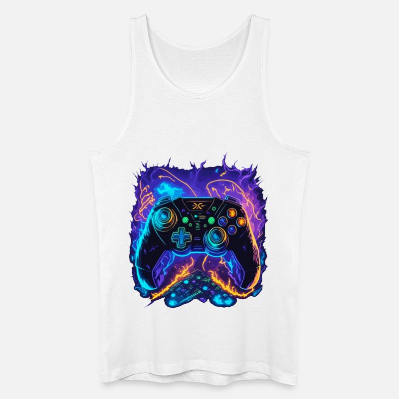 Powerful Gaming Controller Art - Männer Bio Tank Top - Weiß
