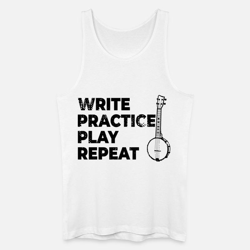 Motivierender Banjo Spruch - Männer Bio Tank Top - Weiß