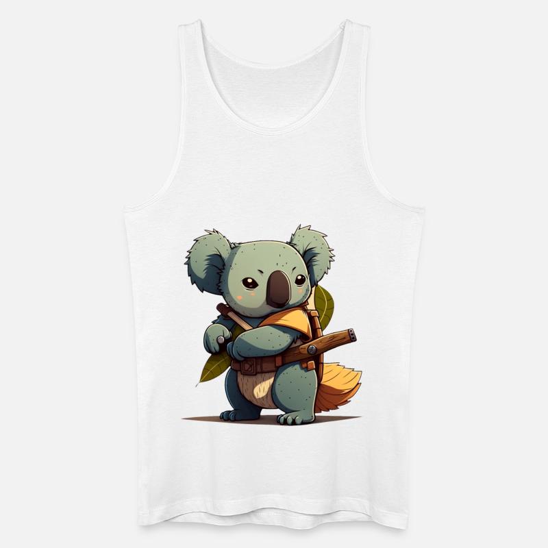 Koala als Samurai - Männer Bio Tank Top - Weiß