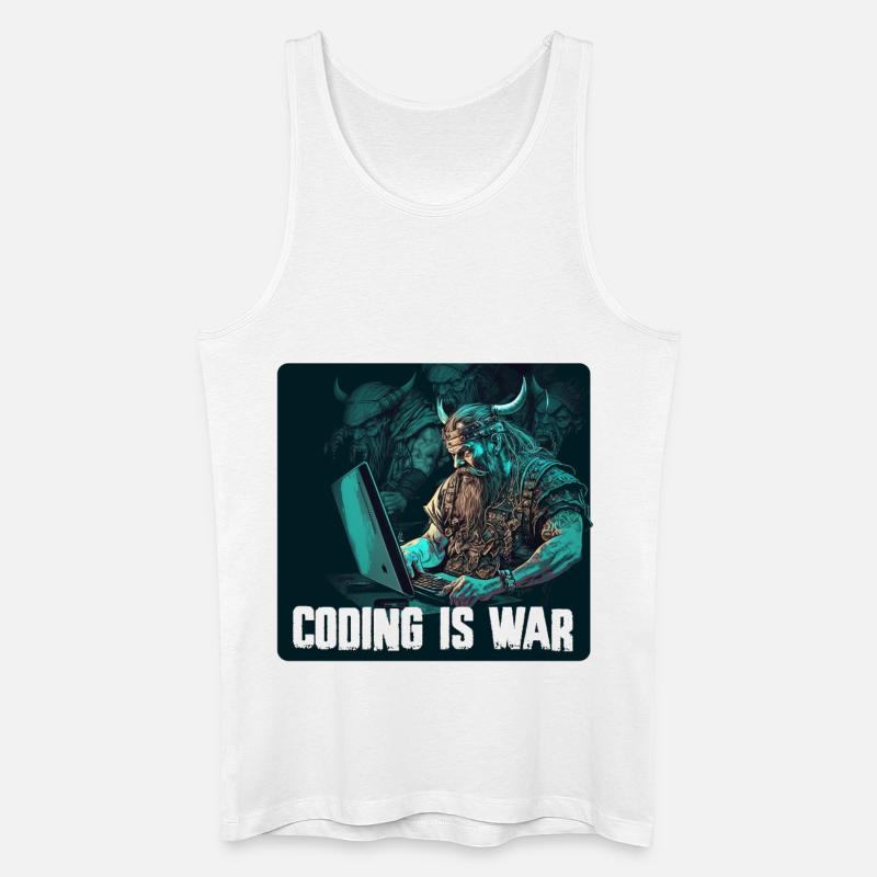 Programmier Wikinger - Männer Bio Tank Top - Weiß
