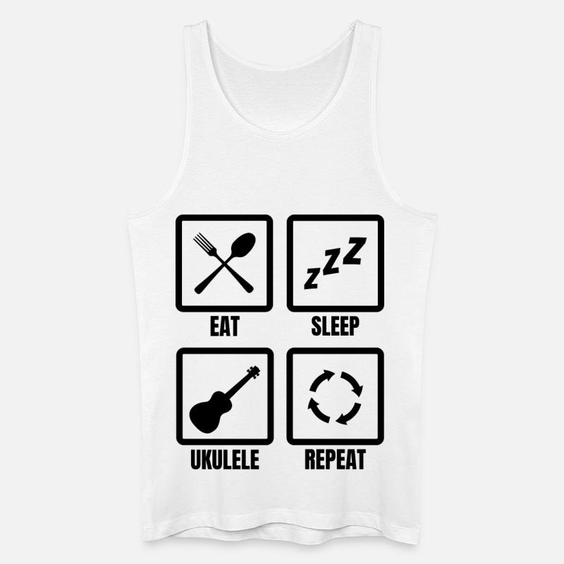 Ukulele Spieler Routine - Männer Bio Tank Top - Weiß