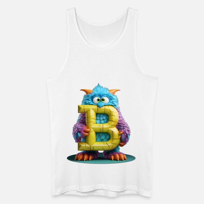 Monster B Riesiger Plüsch - Männer Bio Tank Top - Weiß