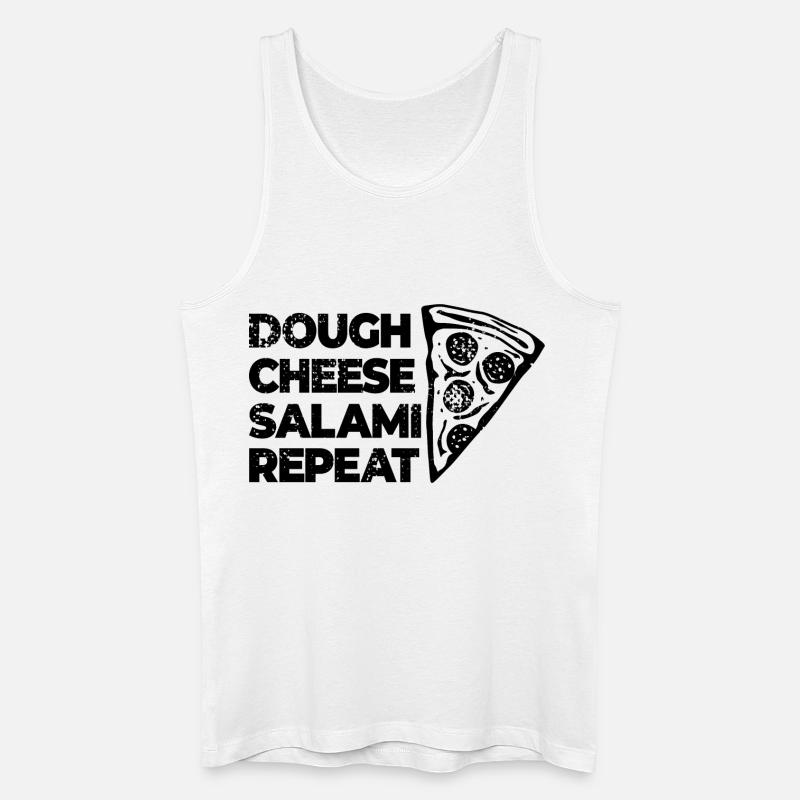 Dough Cheese Salami Repeat - Männer Bio Tank Top - Weiß