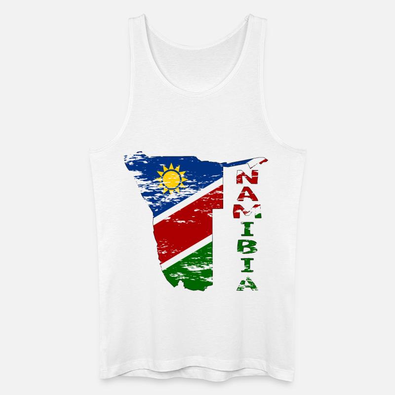 Namibia Map Flag used - Men’s Organic Tank Top - white