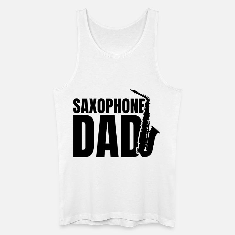Saxophon Papa - Männer Bio Tank Top - Weiß