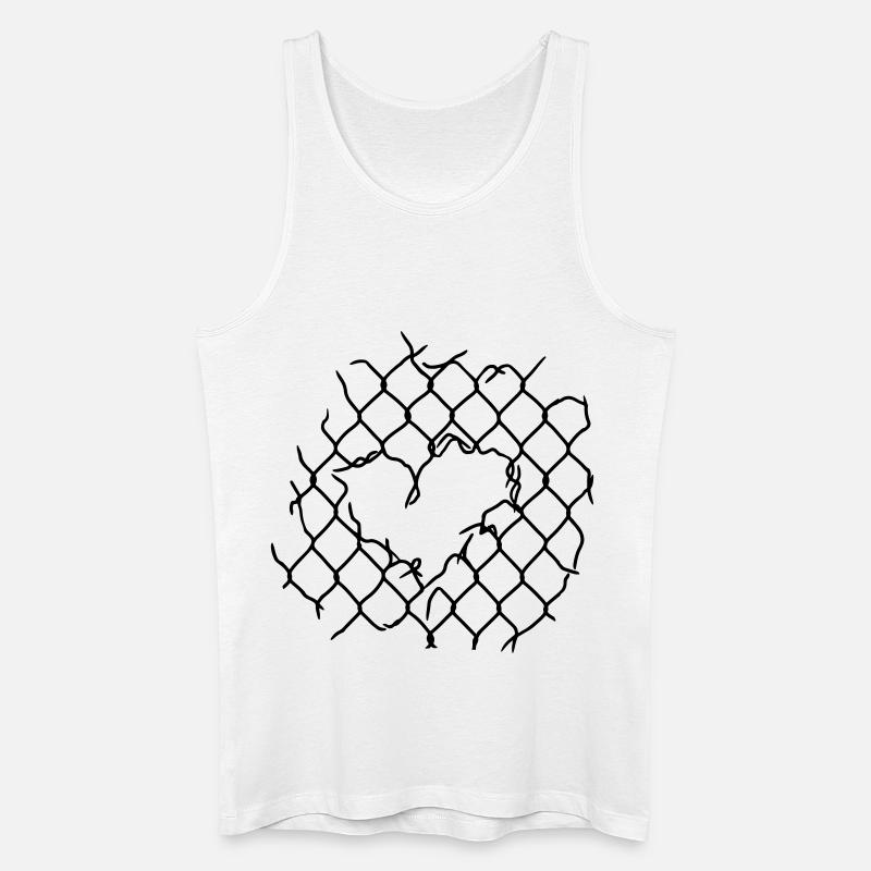 Maschendraht Herz - Männer Bio Tank Top - Weiß
