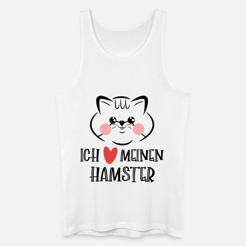 Hamster Herz Statement Lieblingstier Haustiere - Männer Bio Tank Top - Weiß