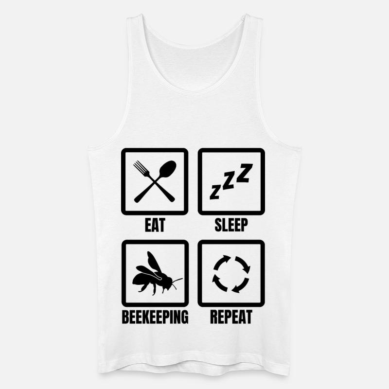 Bienenhalter Routine - Männer Bio Tank Top - Weiß