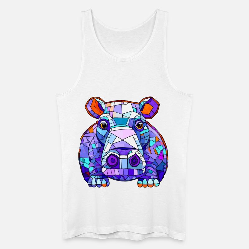 Nilpferd Hippo - Männer Bio Tank Top - Weiß
