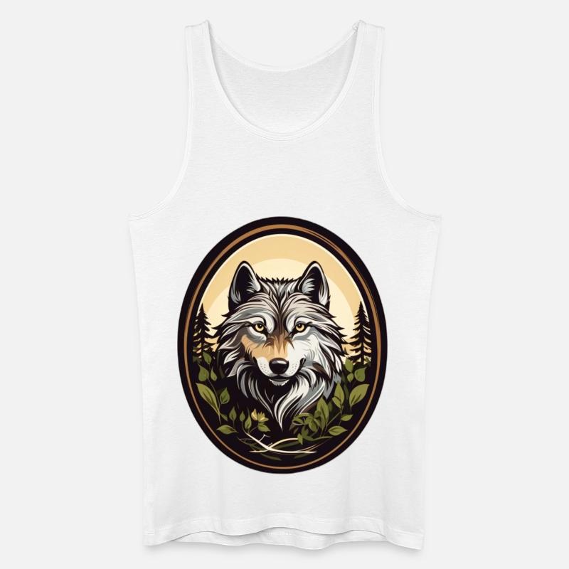 Waldbewohner Wolf - Männer Bio Tank Top - Weiß