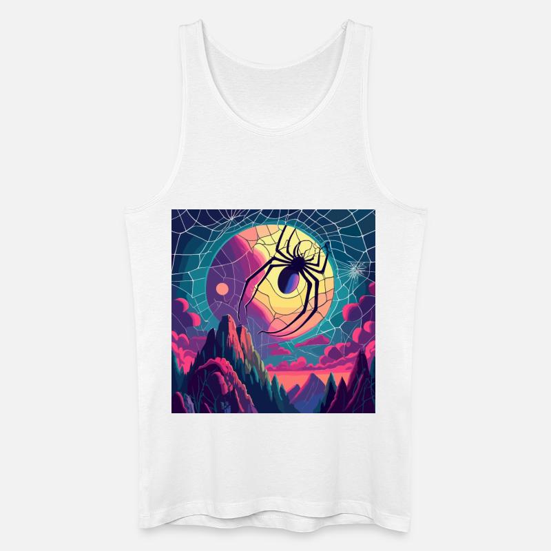 Moon Spiderweb - Männer Bio Tank Top - Weiß