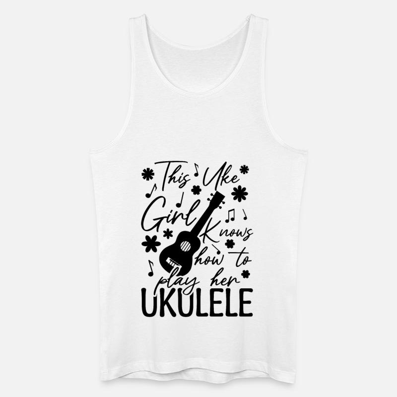 Ukulele Mädchen - Männer Bio Tank Top - Weiß